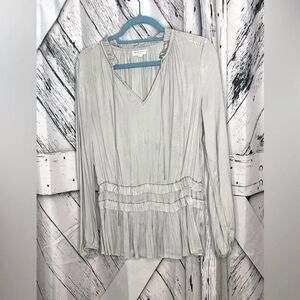 Current Air Anthropologie Gray Peplum Blouse M